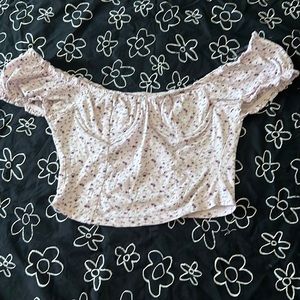 Purple flower crop top